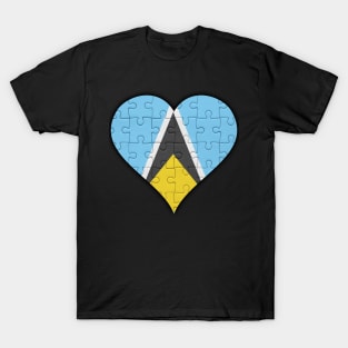 St Lucian Jigsaw Puzzle Heart Design - Gift for St Lucian With St Lucia Roots T-Shirt